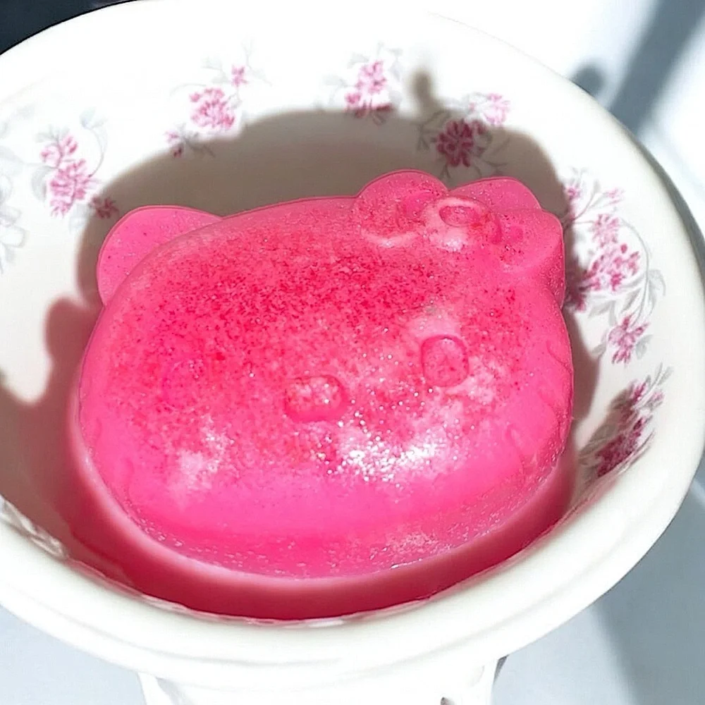Cherry lime SHIMMER soap hello kitty with goat milk & coconut oil 3x2in 5oz